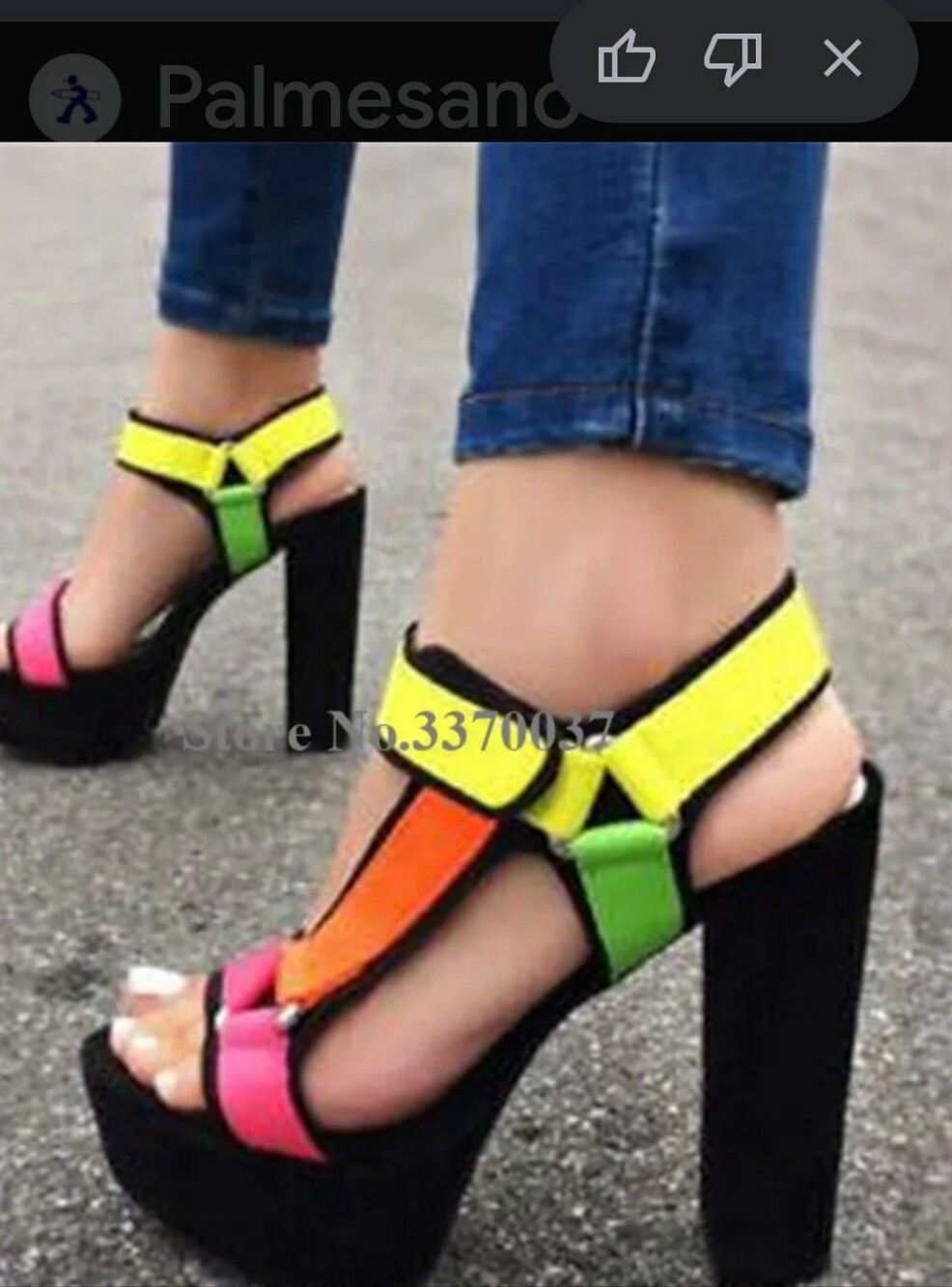 Neon Multi-Color Platform Heels for Women
